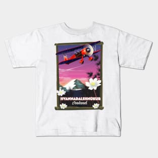 Hvannadalshnúkur Iceland travel poster Kids T-Shirt